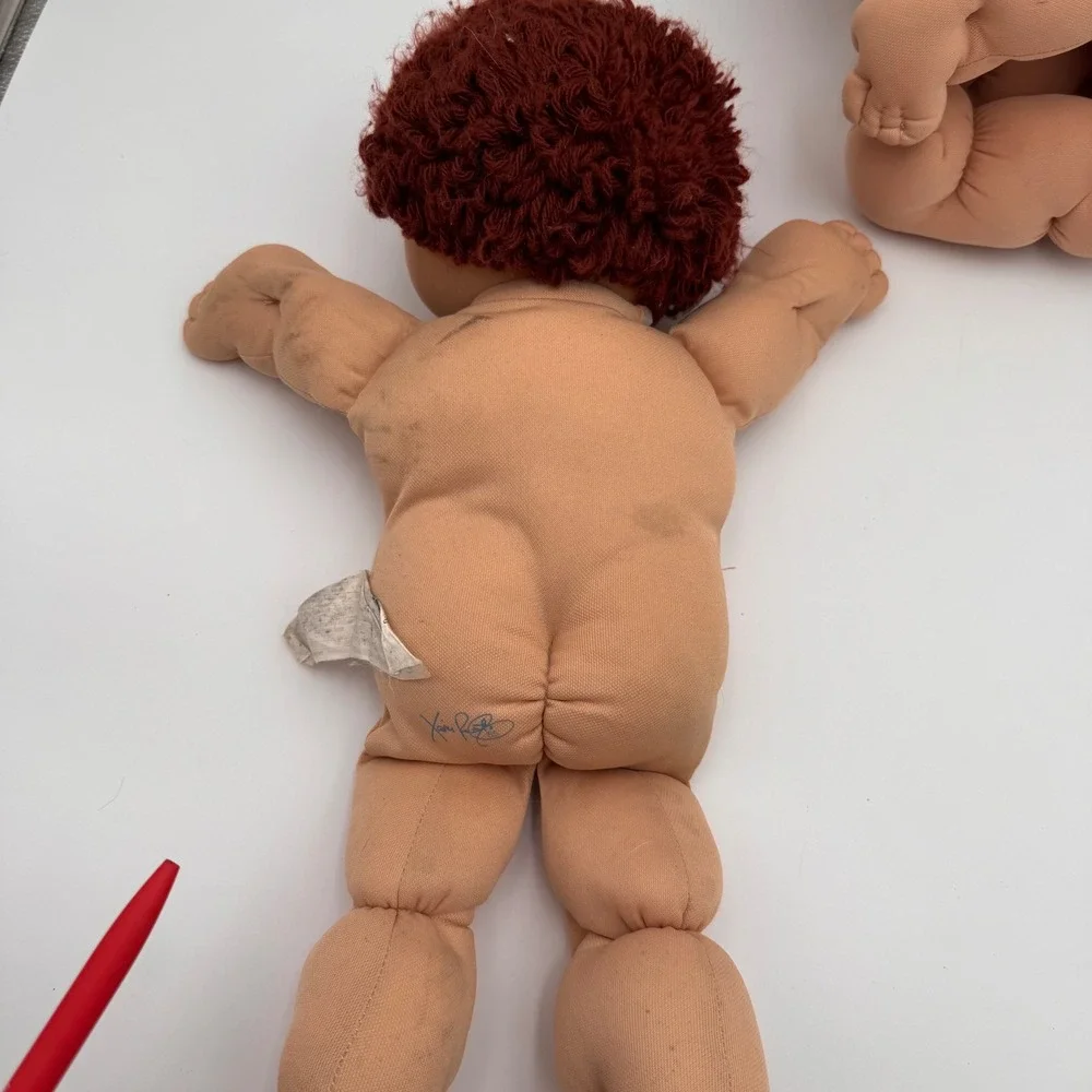 Vintage 1982 Cabbage Patch Kids Dolls Coleco Red Hair Brown Eyes Boy Set of 2